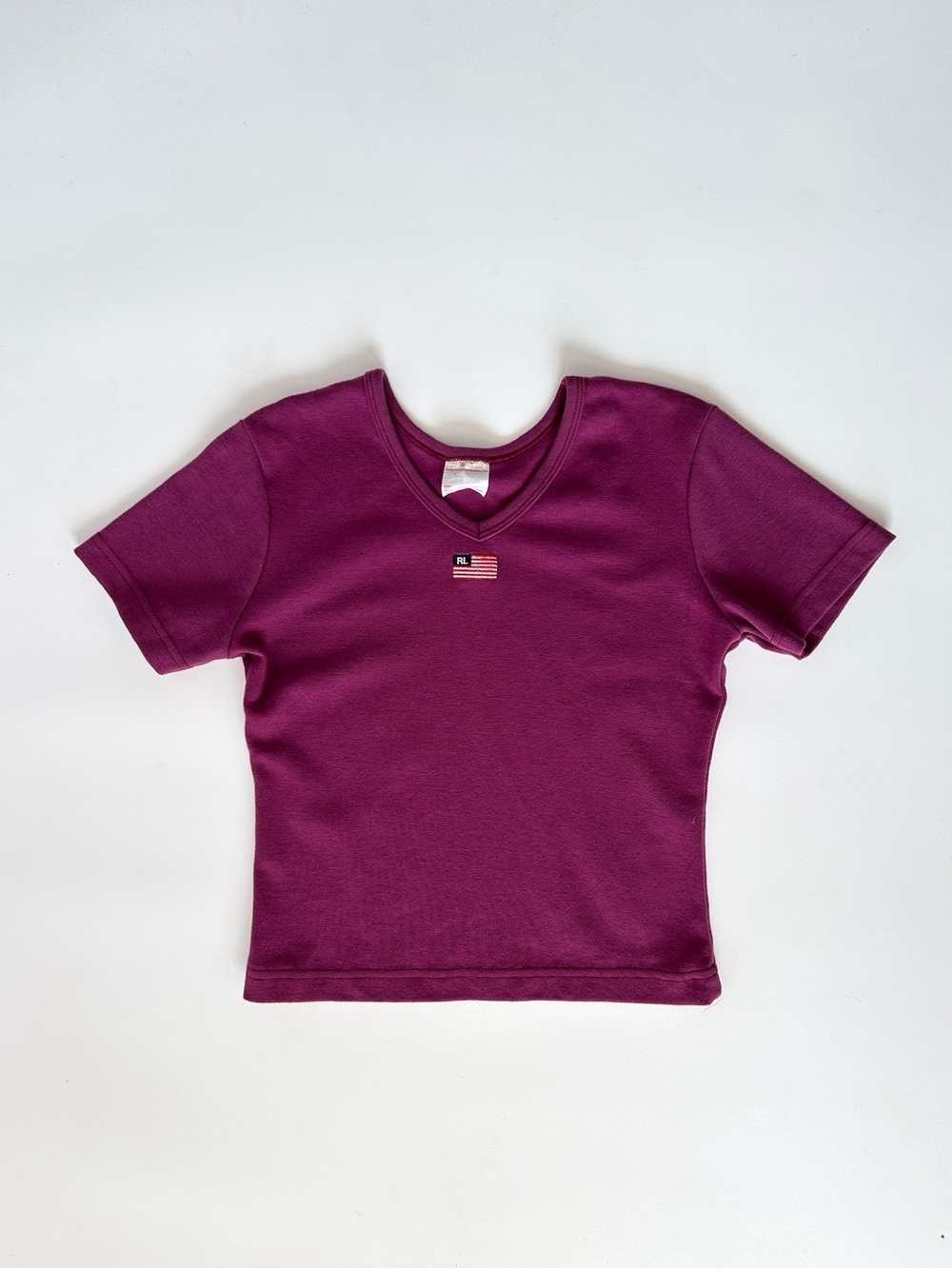 Vintage Ralph Lauren Short-Sleeve V-Neck Tee - Deep Magenta